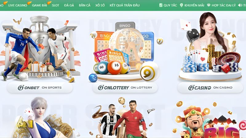 Giao diện website nhà cái hiện đại, chuyên nghiệp, thu hút người chơi